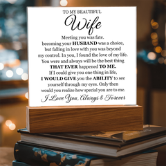 To My Beautiful Wife (Printed) – Acrylic Square